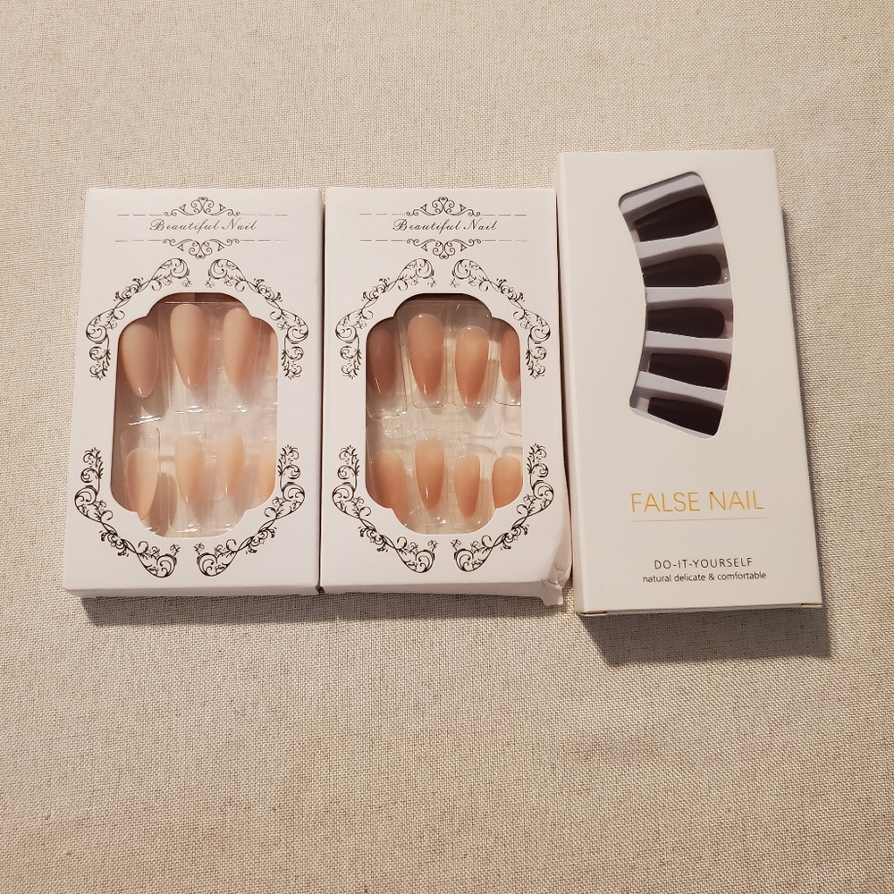 NEW Set of 3 Fake Nails Press On Nails